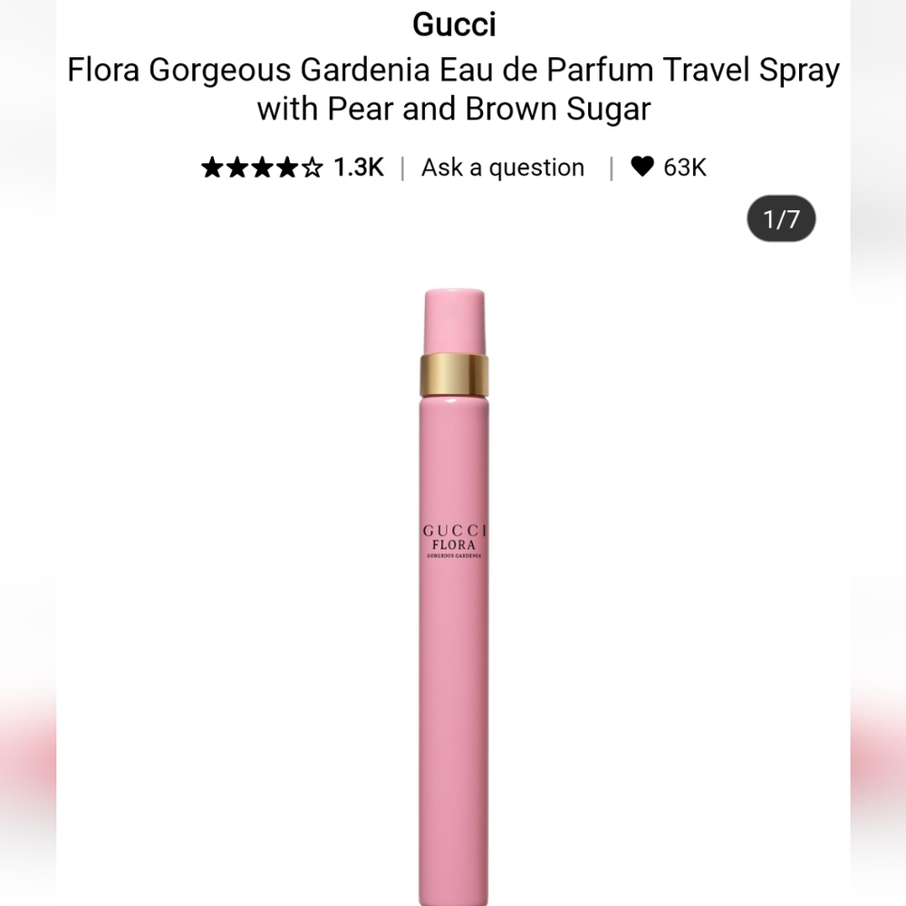 New Gucci Flora Gorgeous Gardenia Travel Bottle Spray...brand New Never Used